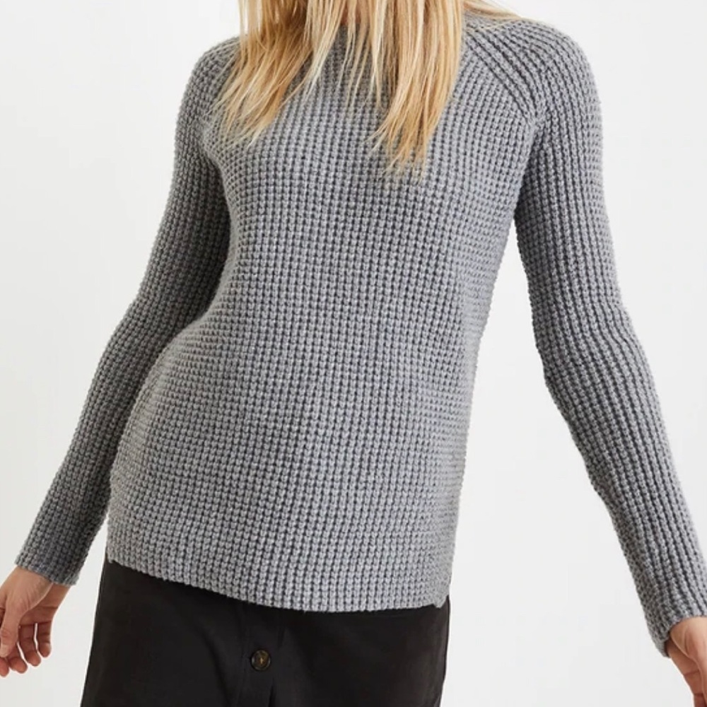 Marine Layer Delaney Pullover Sweater in Mid Heather Gray